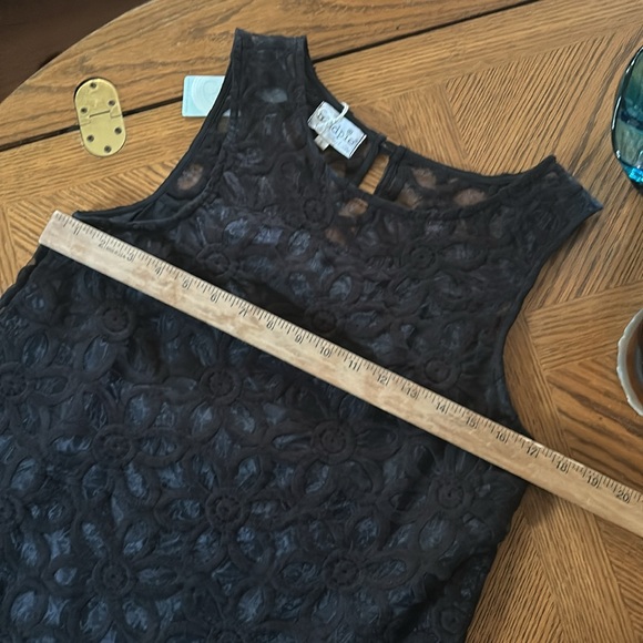 Black Petal Lace Overlay Shift Dress - Picture 10 of 16